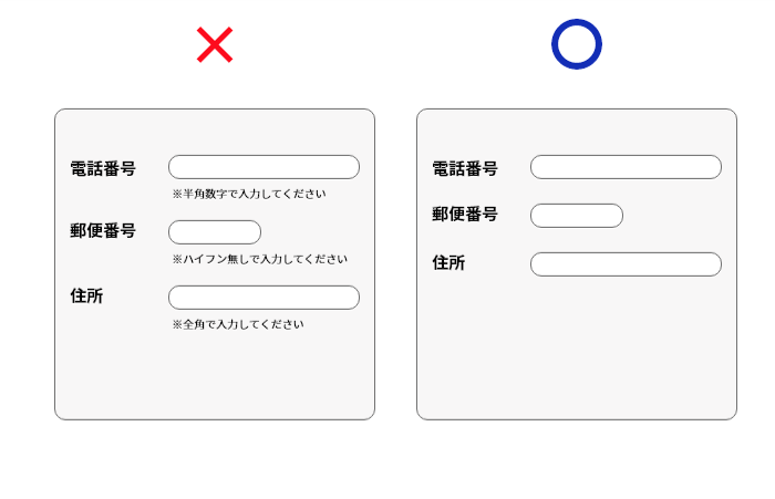 入力指定を設けない